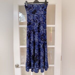 LulaRoe Maxi Skirt - Blue Floral Design - Size XXS